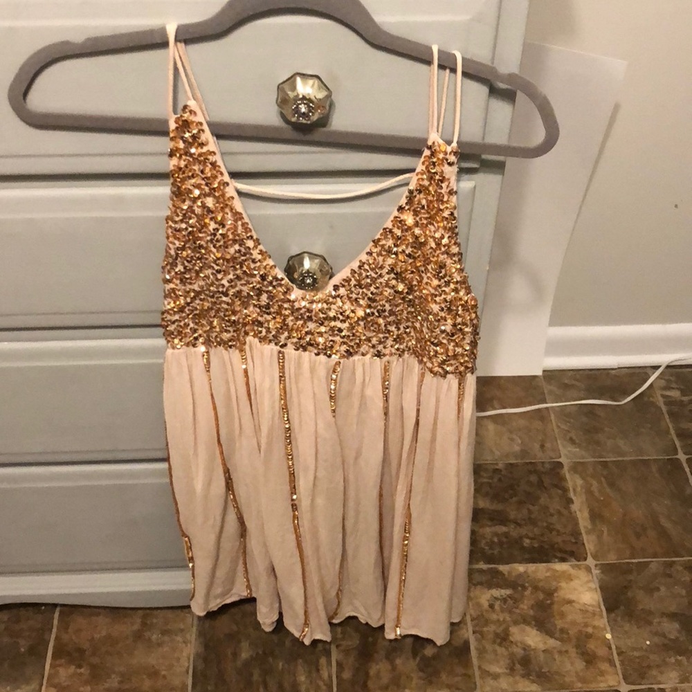 FREE PEOPLE PINK SEQUIN PARTY DRESS